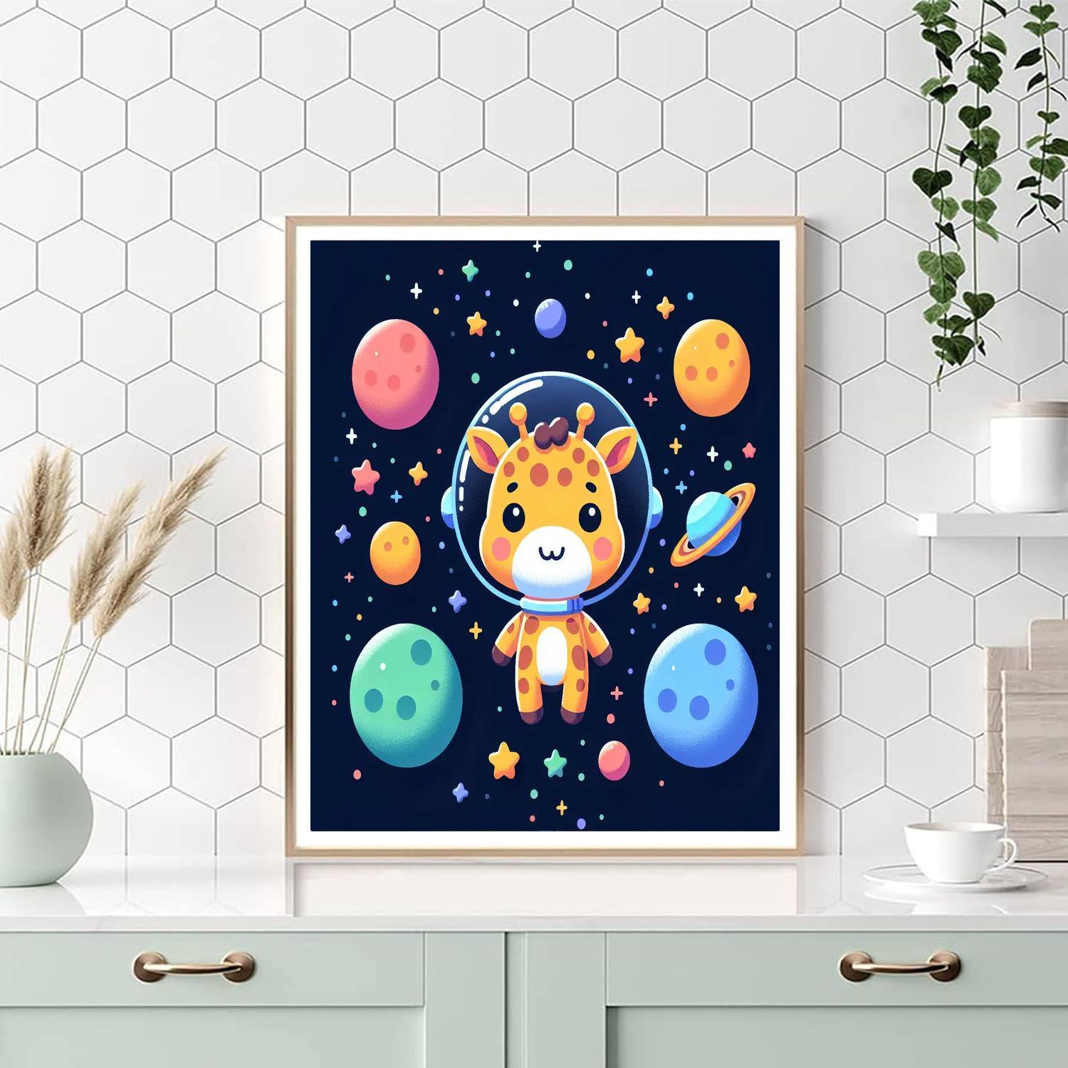 Galaxy Giraffe Journey Paint By Numbers Art