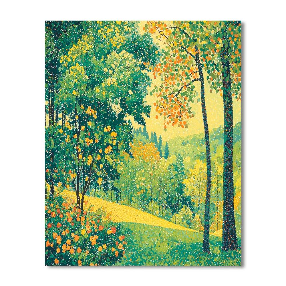 Georges Seurat Inspired Whimsical Nature Tapestry  Paint By Numbers Art