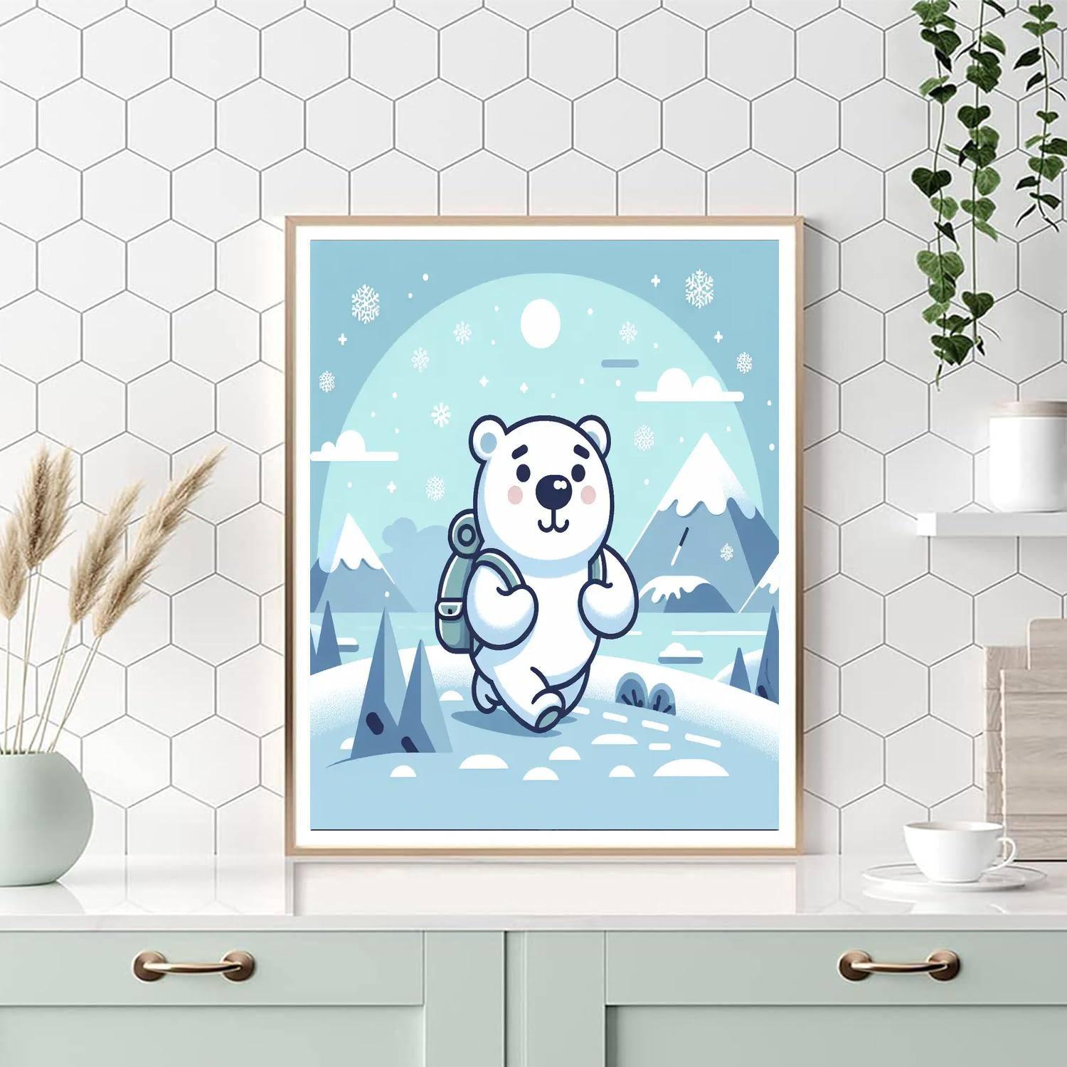 Polar Bear's Snowy Adventure Paint By Color