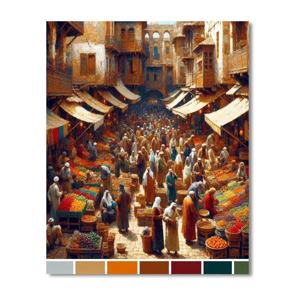 Lively Mediterranean Market Paint By Number