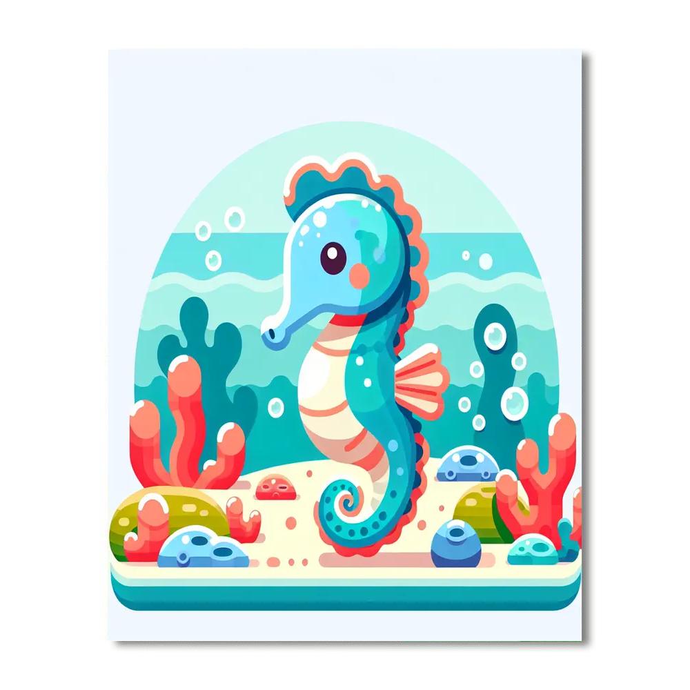Mystical Seahorse Lagoon Paint By Numbers Art