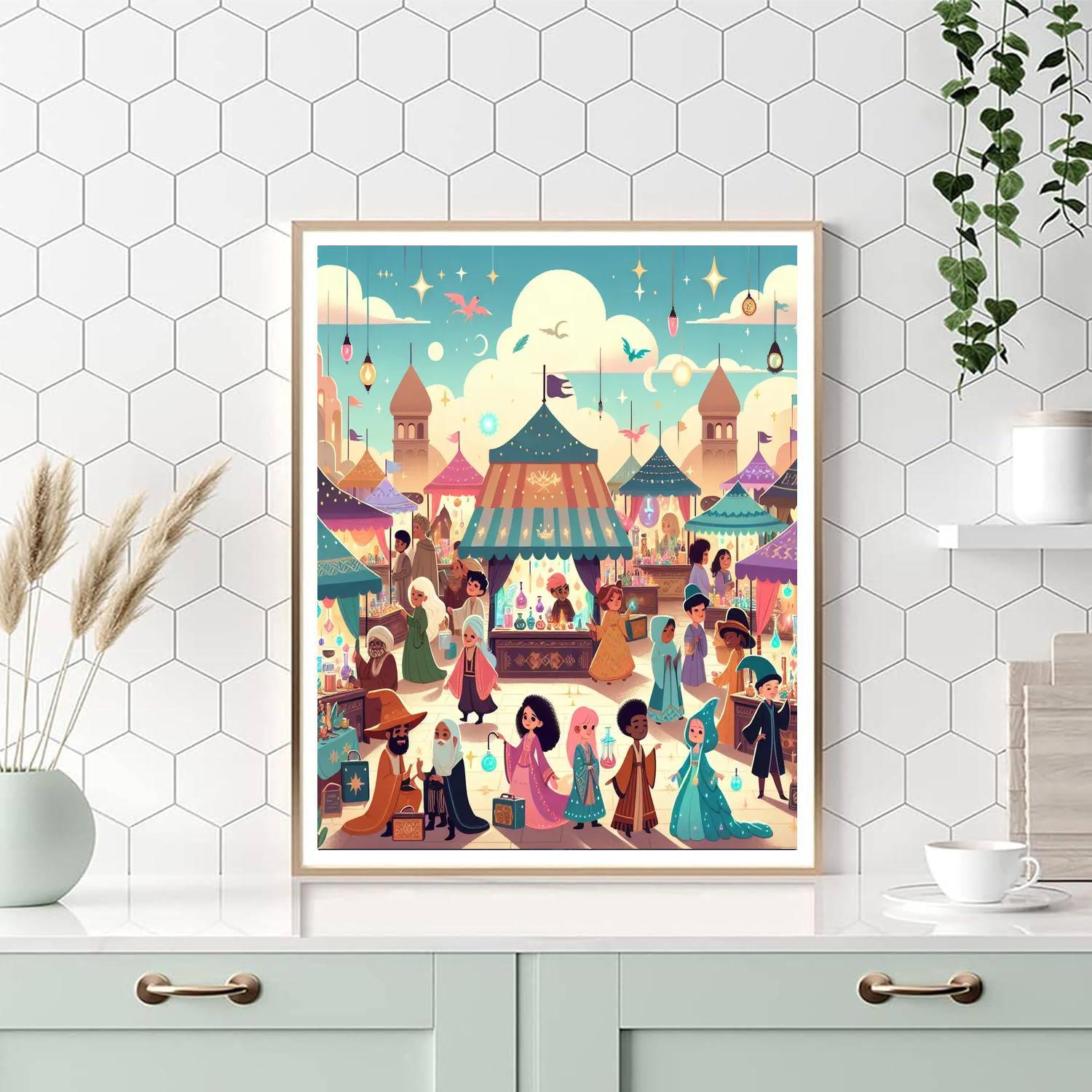 Whimsical Magical Market Numbered Painting Kits