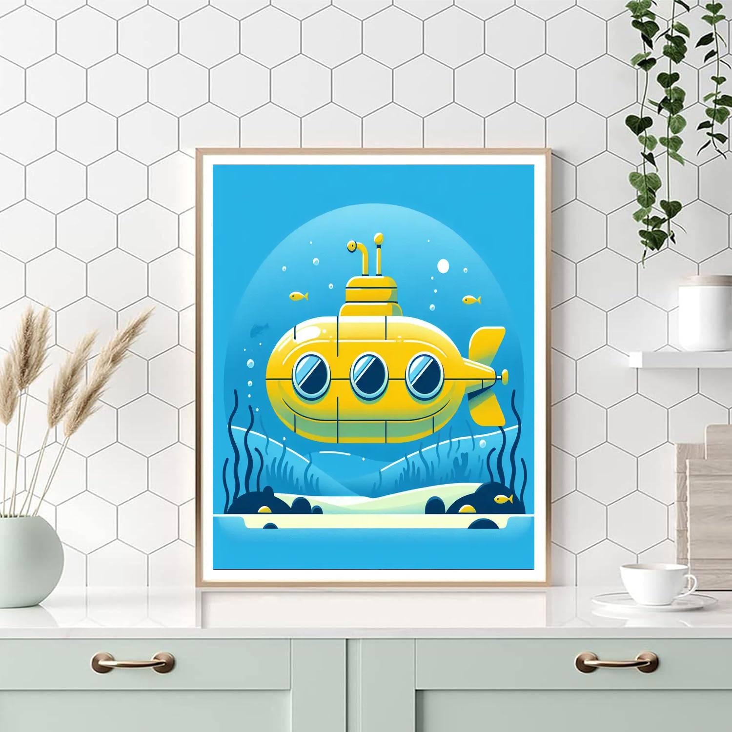 Imaginative Submarine Number Painting