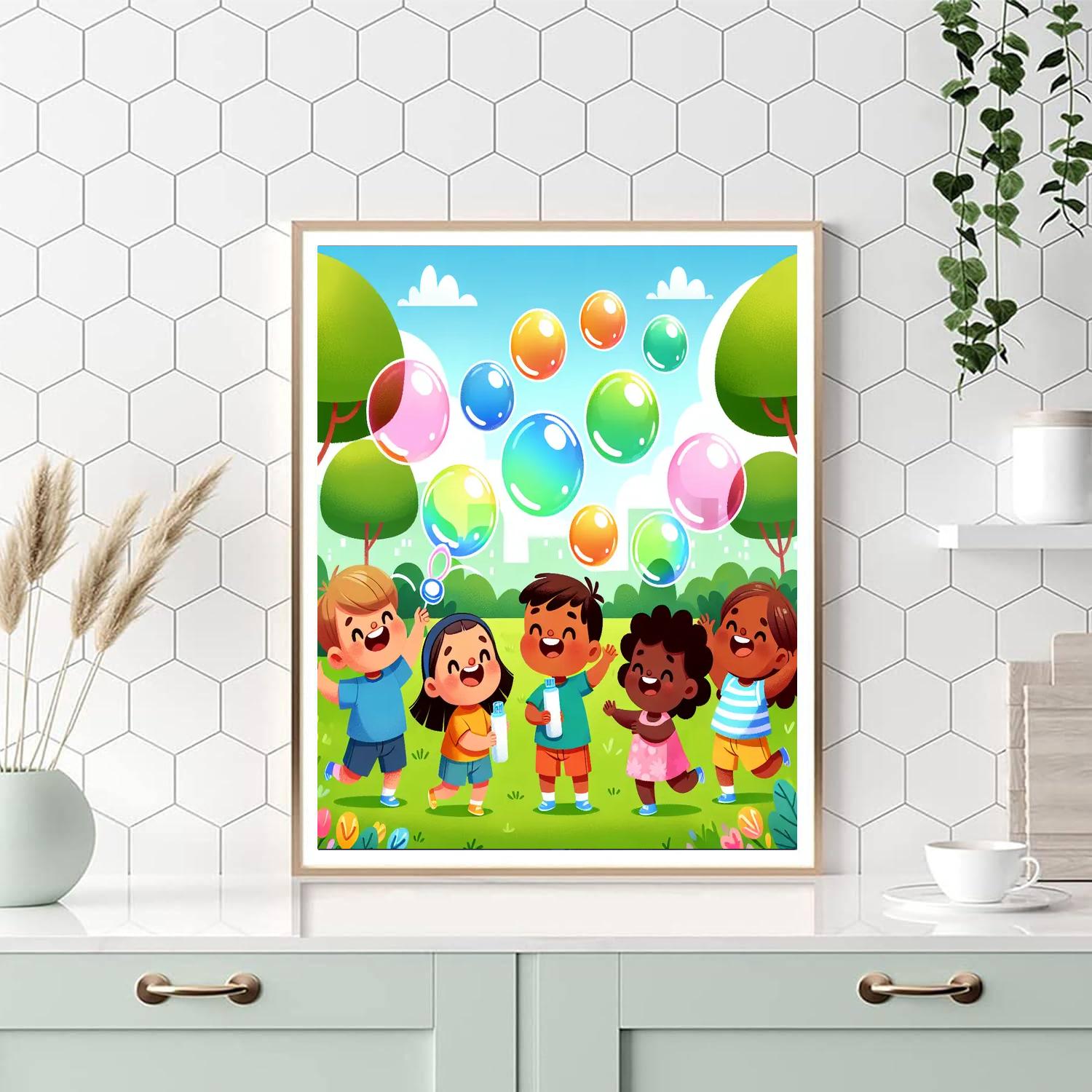 Bubble Blast Park Paint By Numbers Art