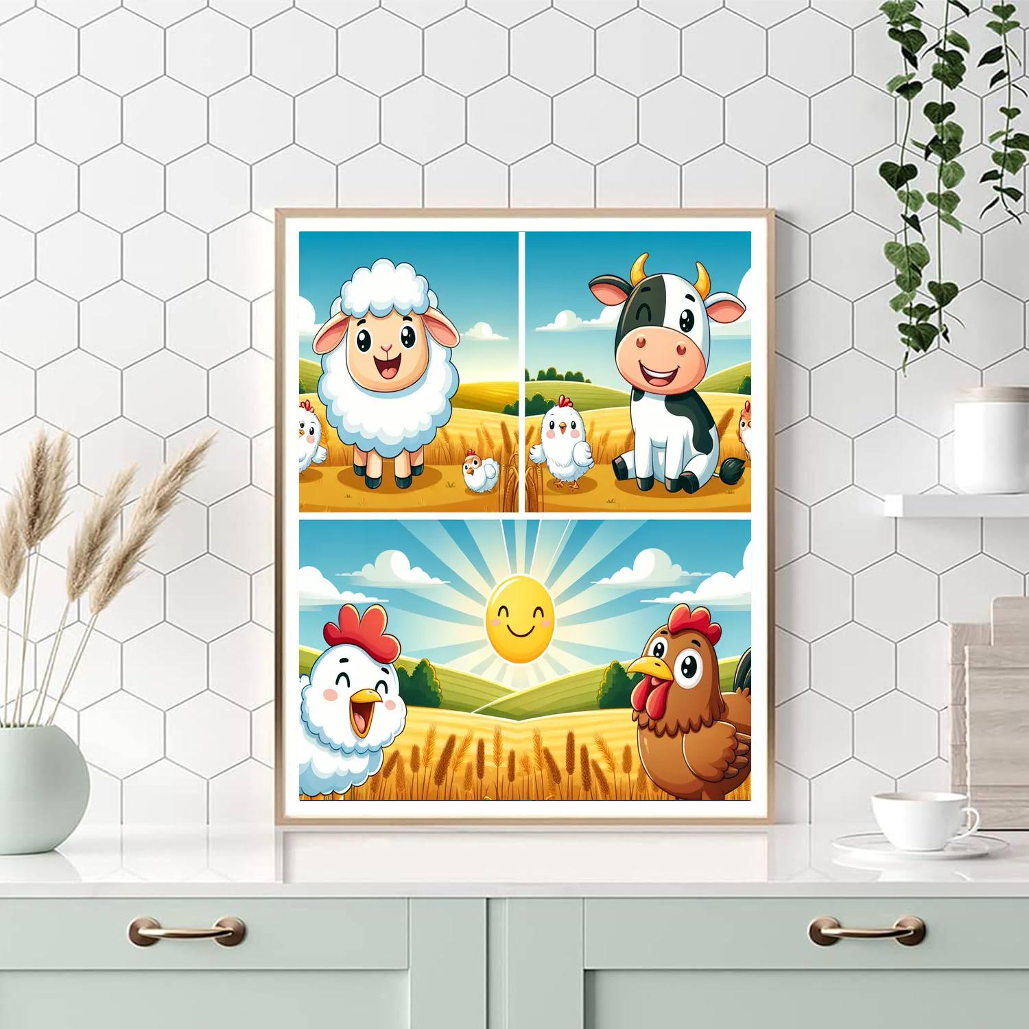 Happiest Farm Animals Numbered Painting Kits