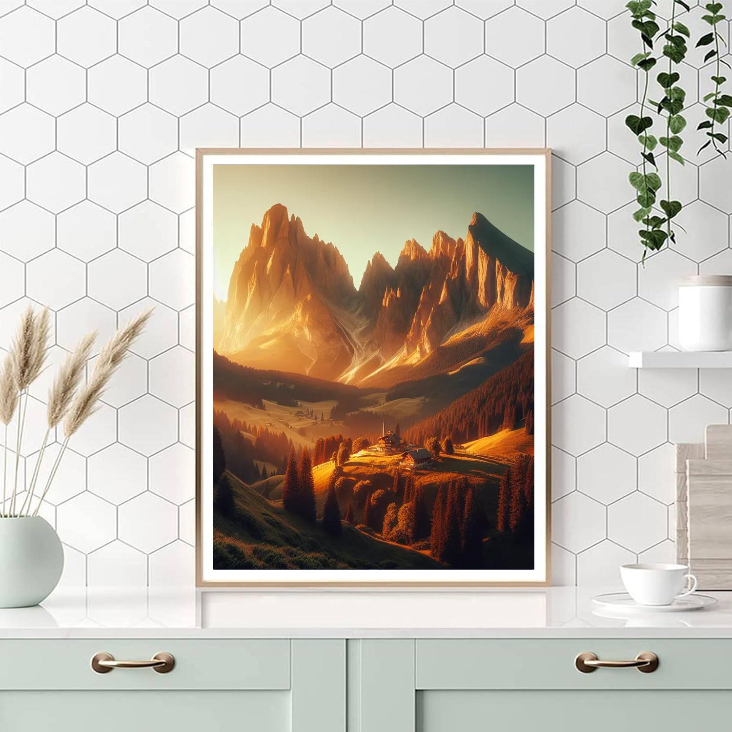 Sunlit Mountain Retreat Paint By Numbers Kits