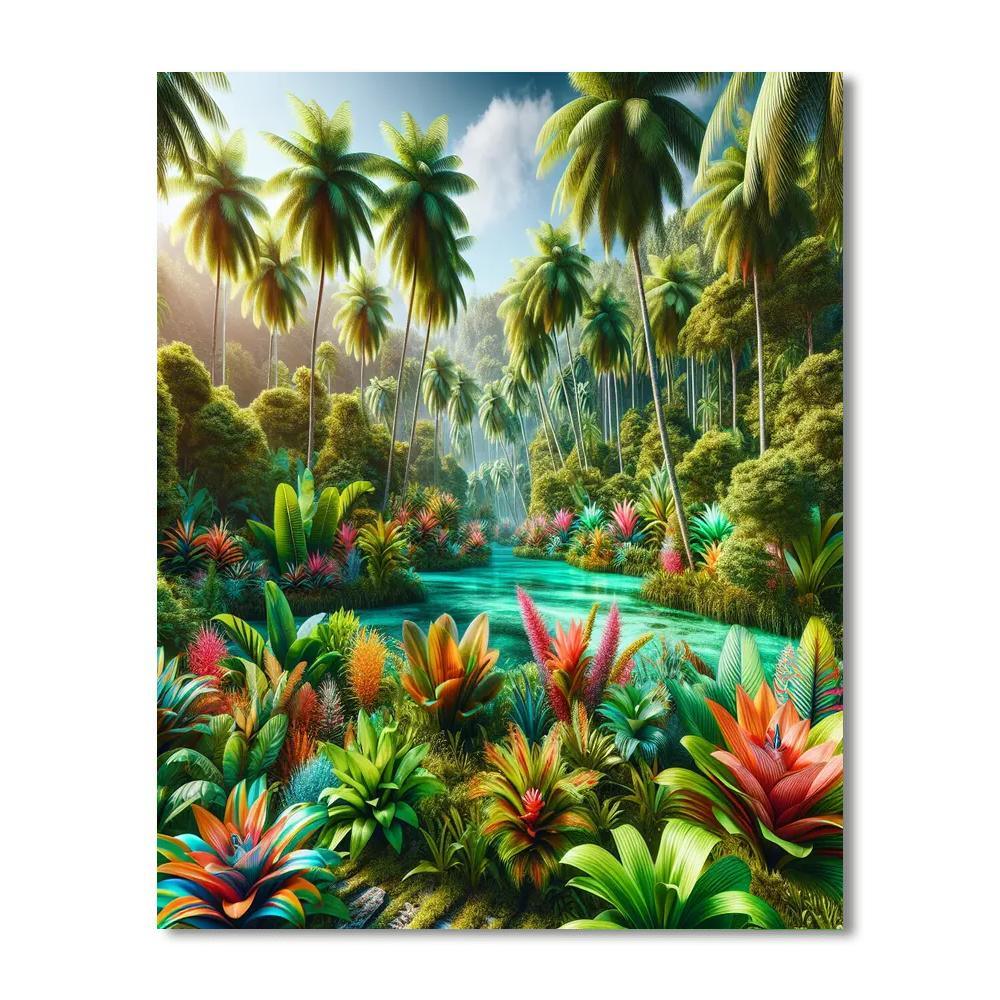 Verdant Tropical Paradise Painting By Numbers Kit