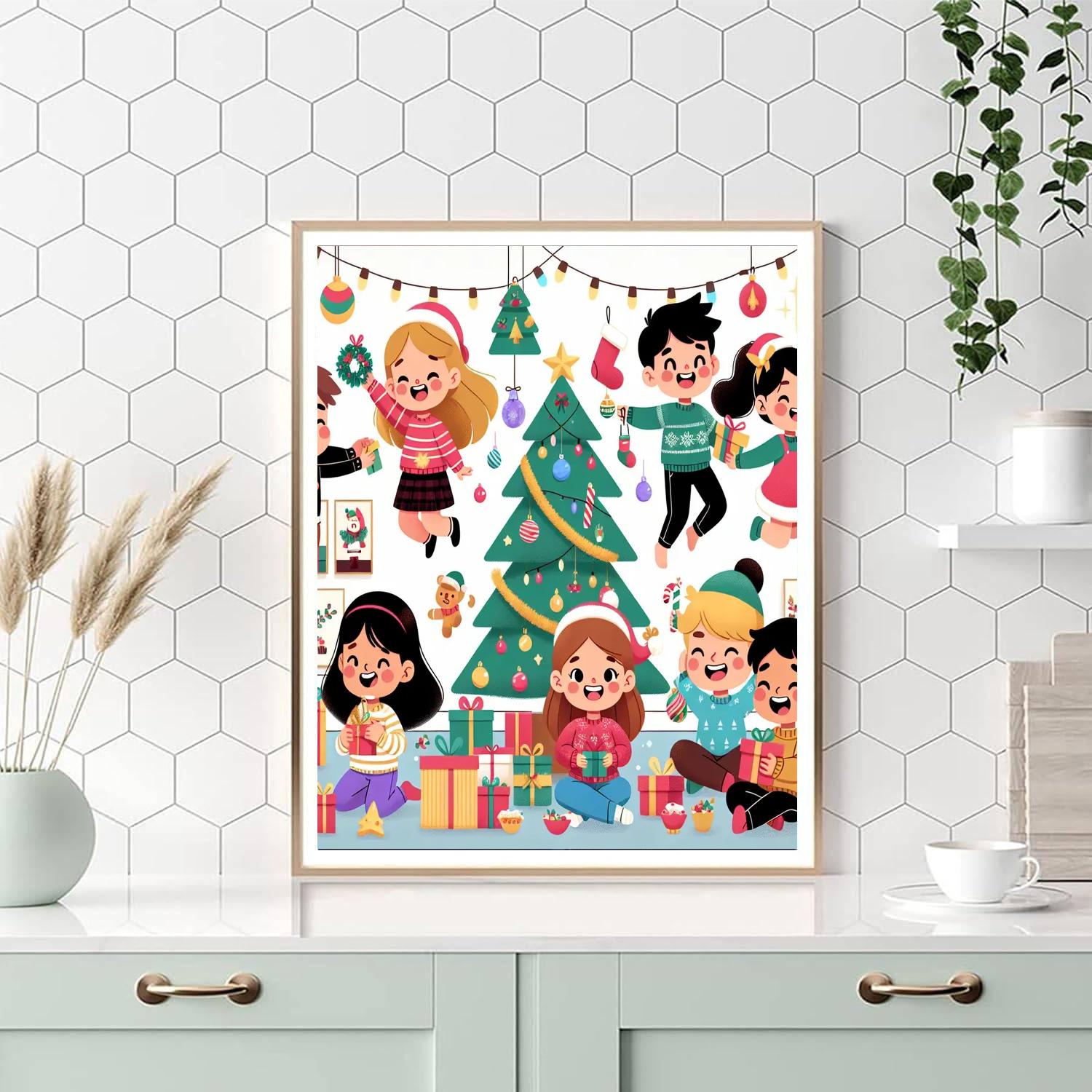 Cheerful Christmas Celebration Painting By Numbers Kit