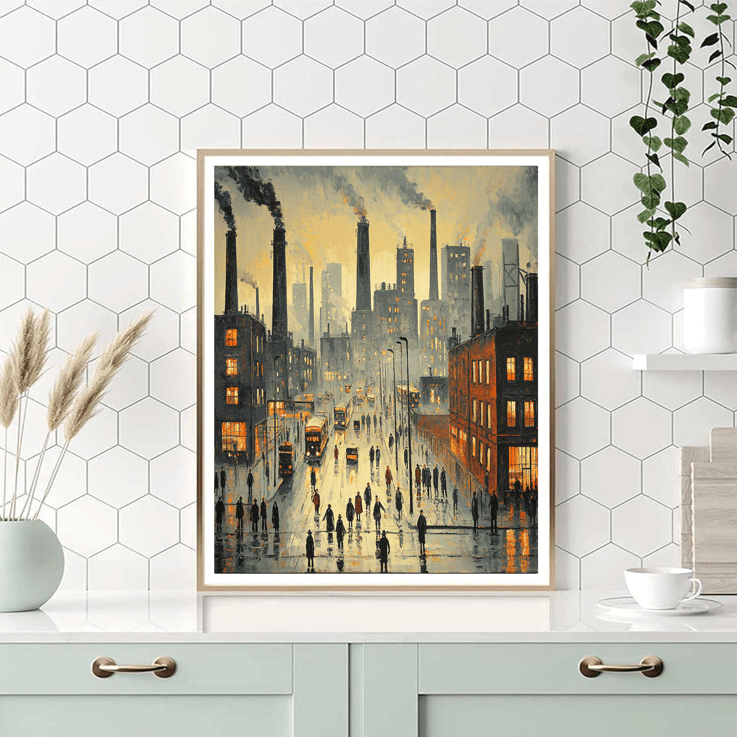 L.S. Lowry Inspired Industrial Rhythms  Painting By Numbers Kit