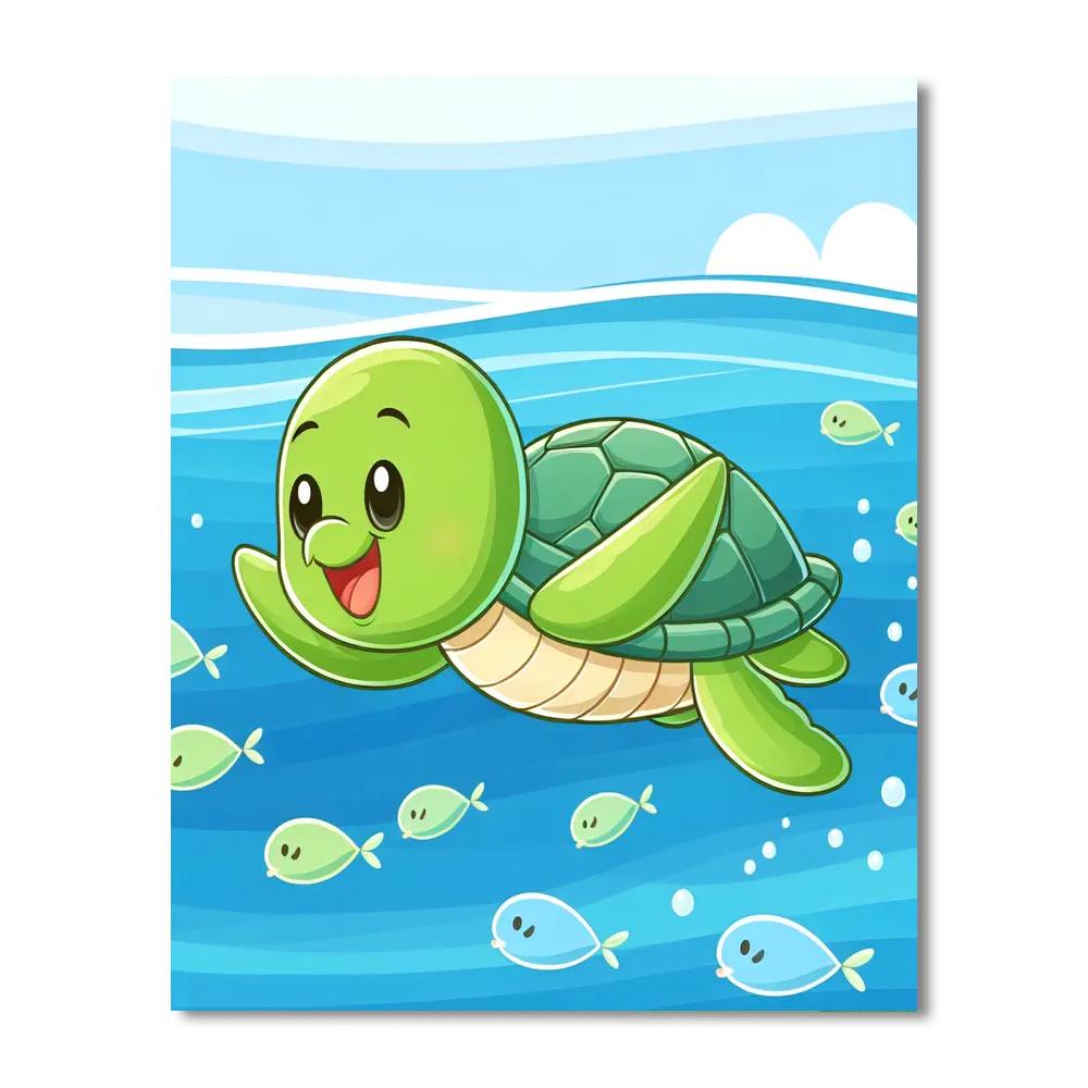 Playful Turtle Paint By Number