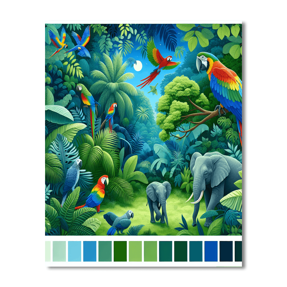 Fanciful Jungle Safari Number Painting