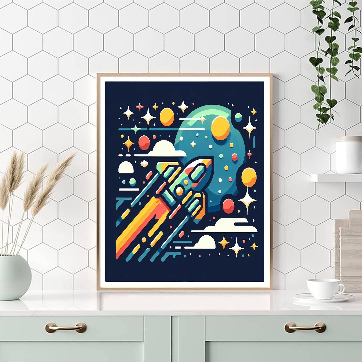 Galaxy Starship Journey Numbered Painting Kits
