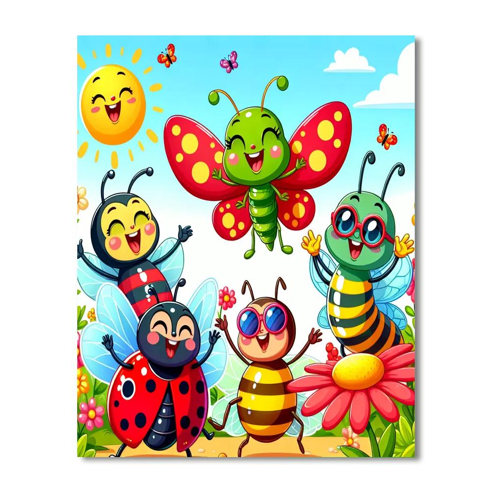 Whimsical Bug Adventure Paint By Numbers