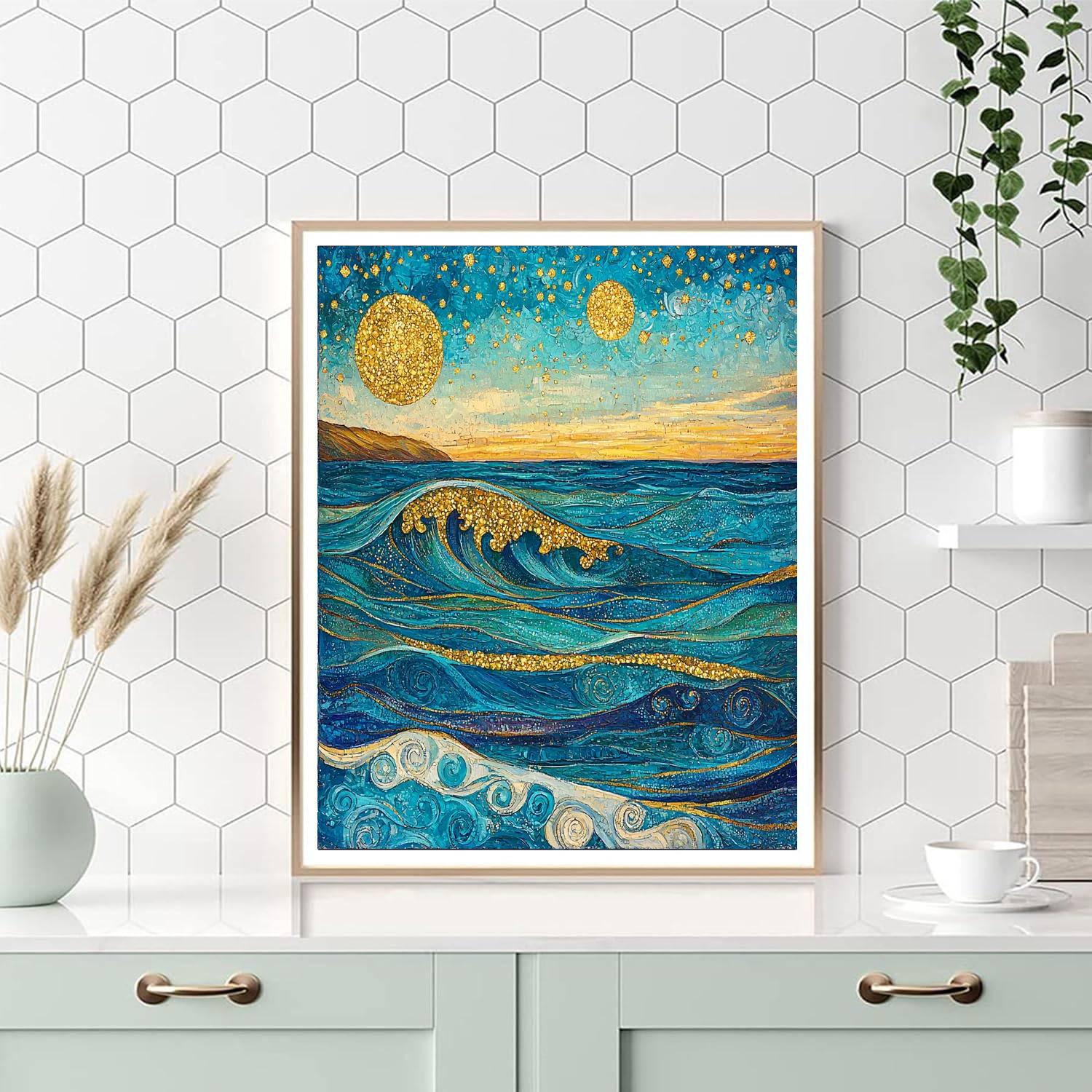 Gustav Klimt Inspired Ocean's Harmony  Paint By Number