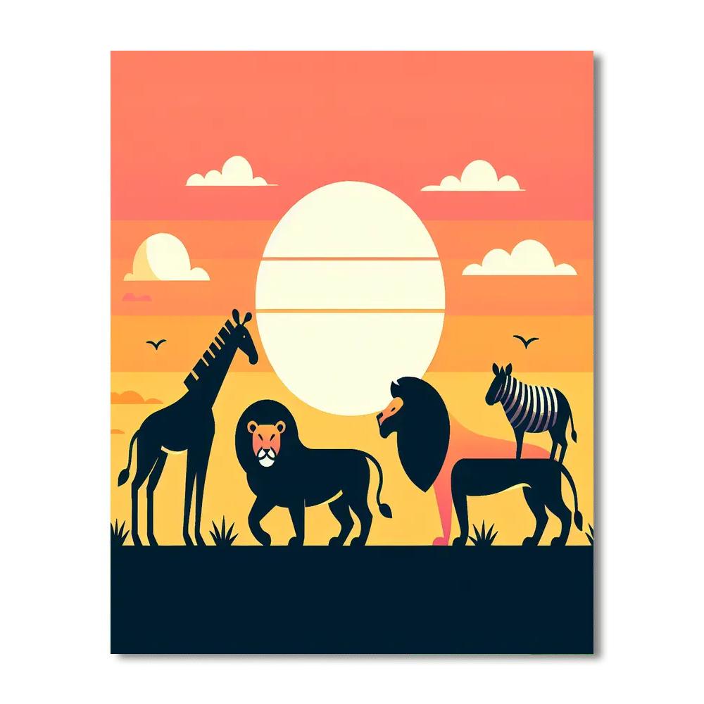 Sunset Safari Soiree Paint By Numbers Art