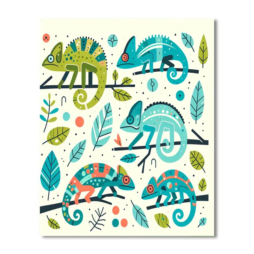 Chirpy Chameleon Jungle Painting By Numbers Kit