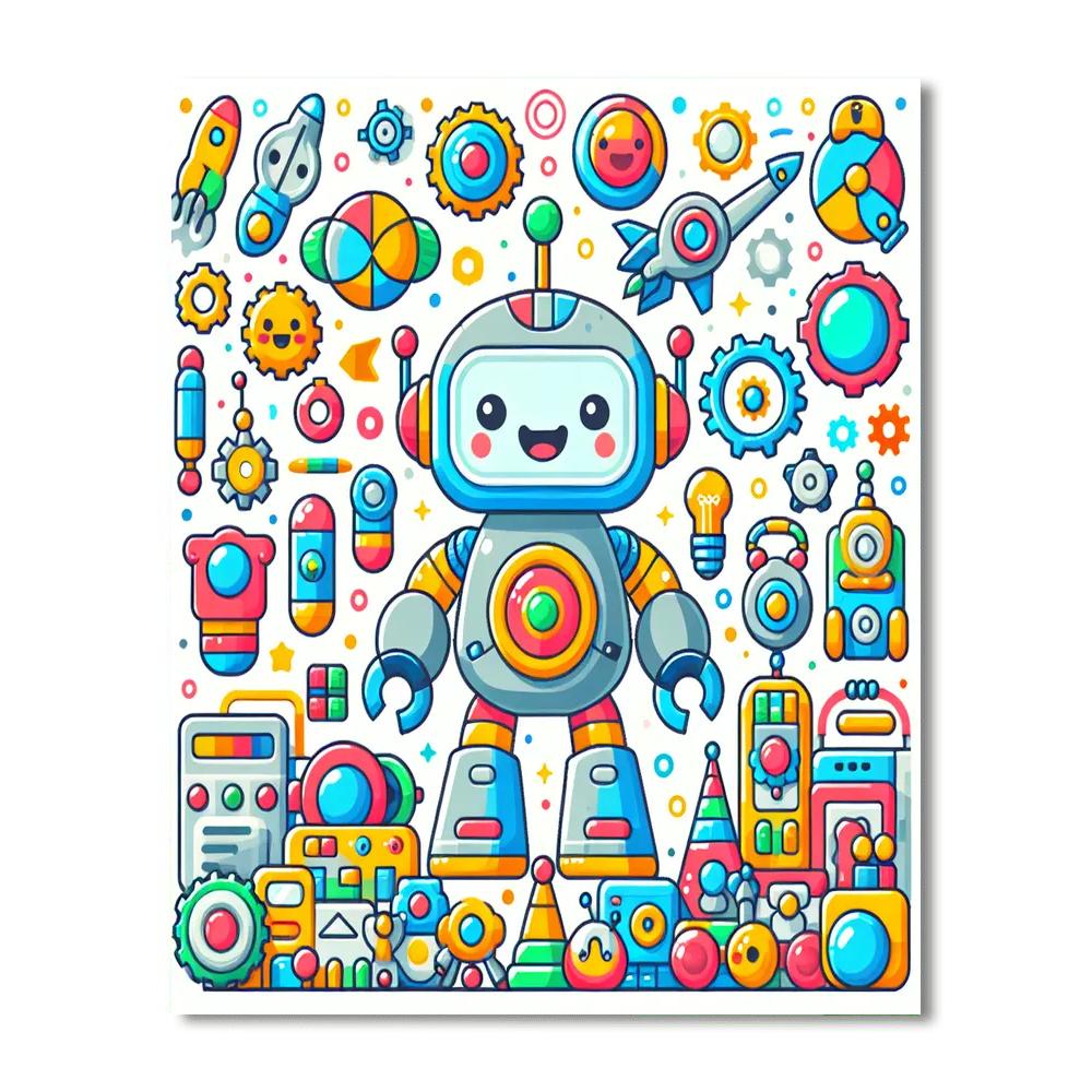 The Curious Little Robot DIY Paint By Numbers