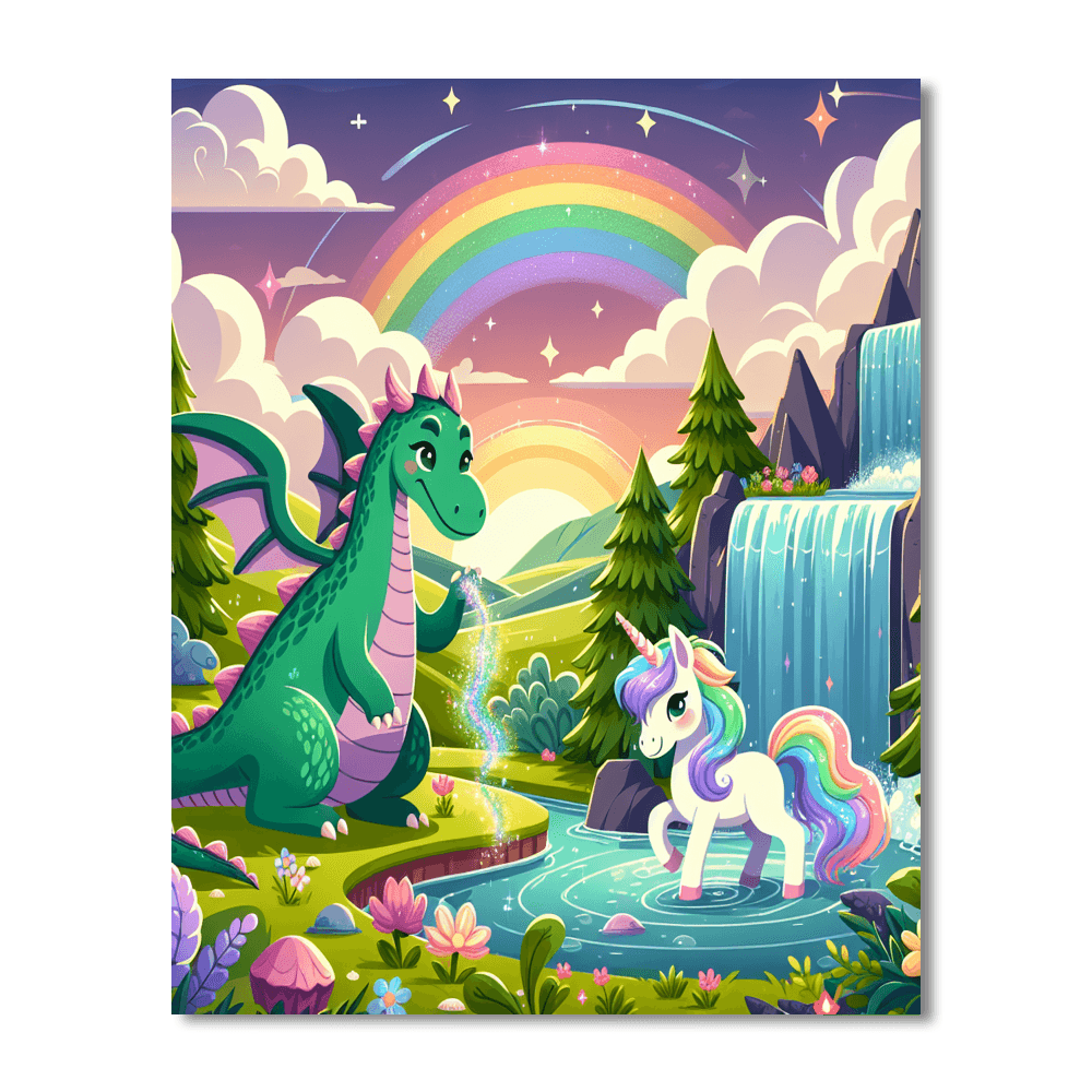 Fantasy Adventure With Mythical Creatures Painting Number Kit