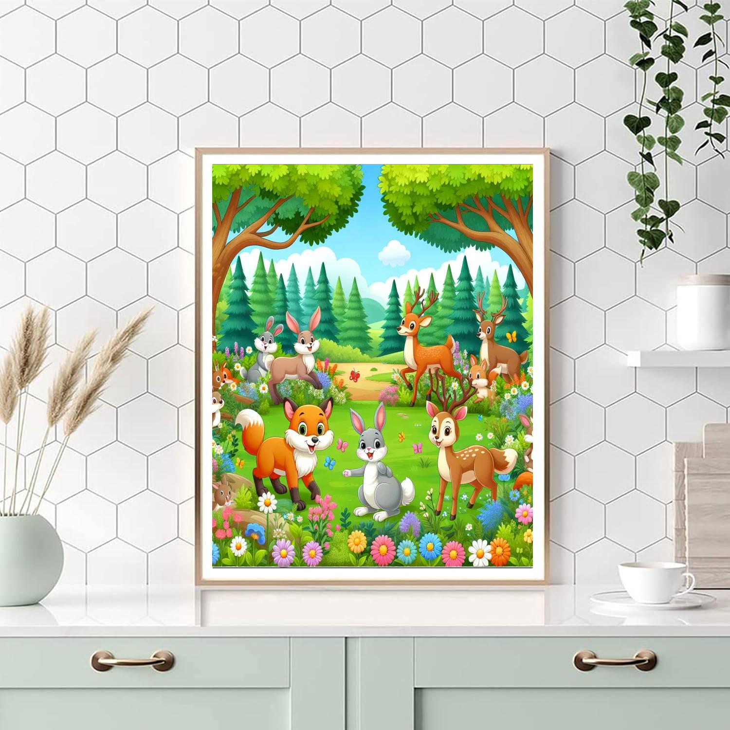 Adventurous Woodland Friends Number Painting