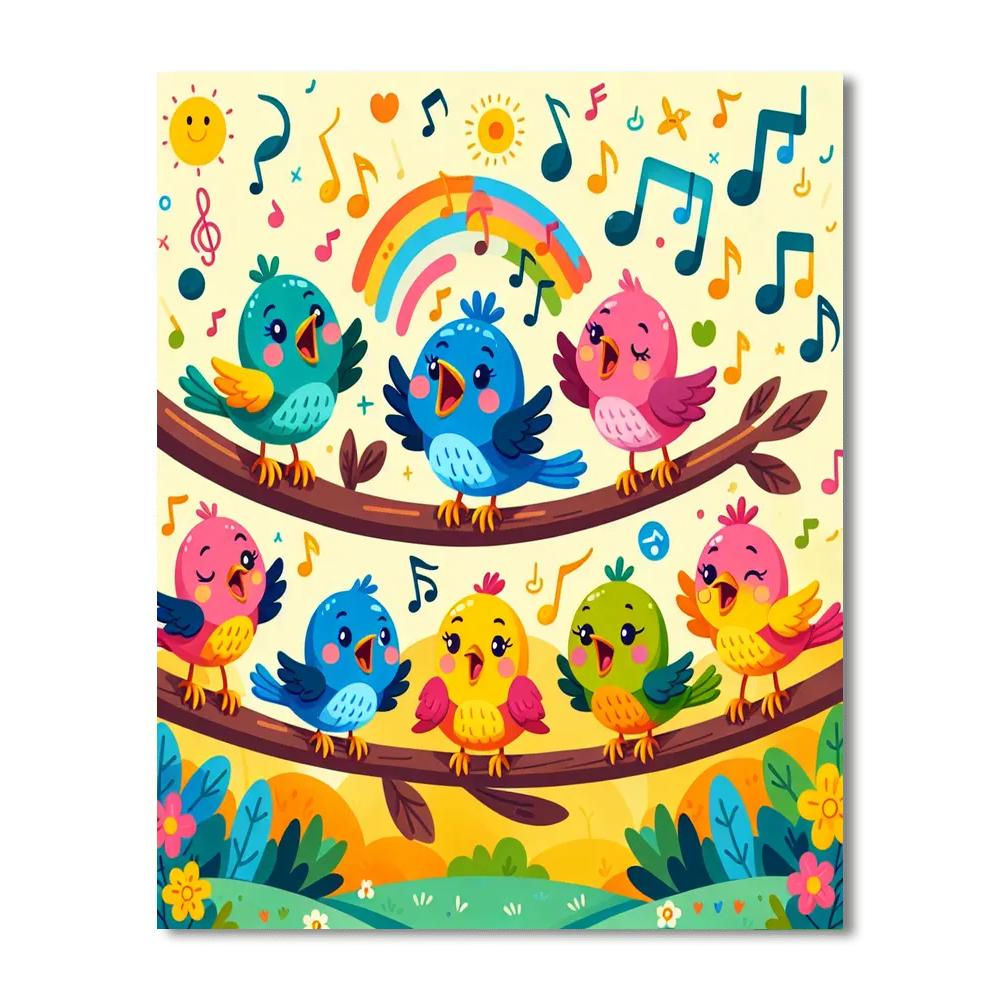 Chirpy Bird Choir Painting Number Kit