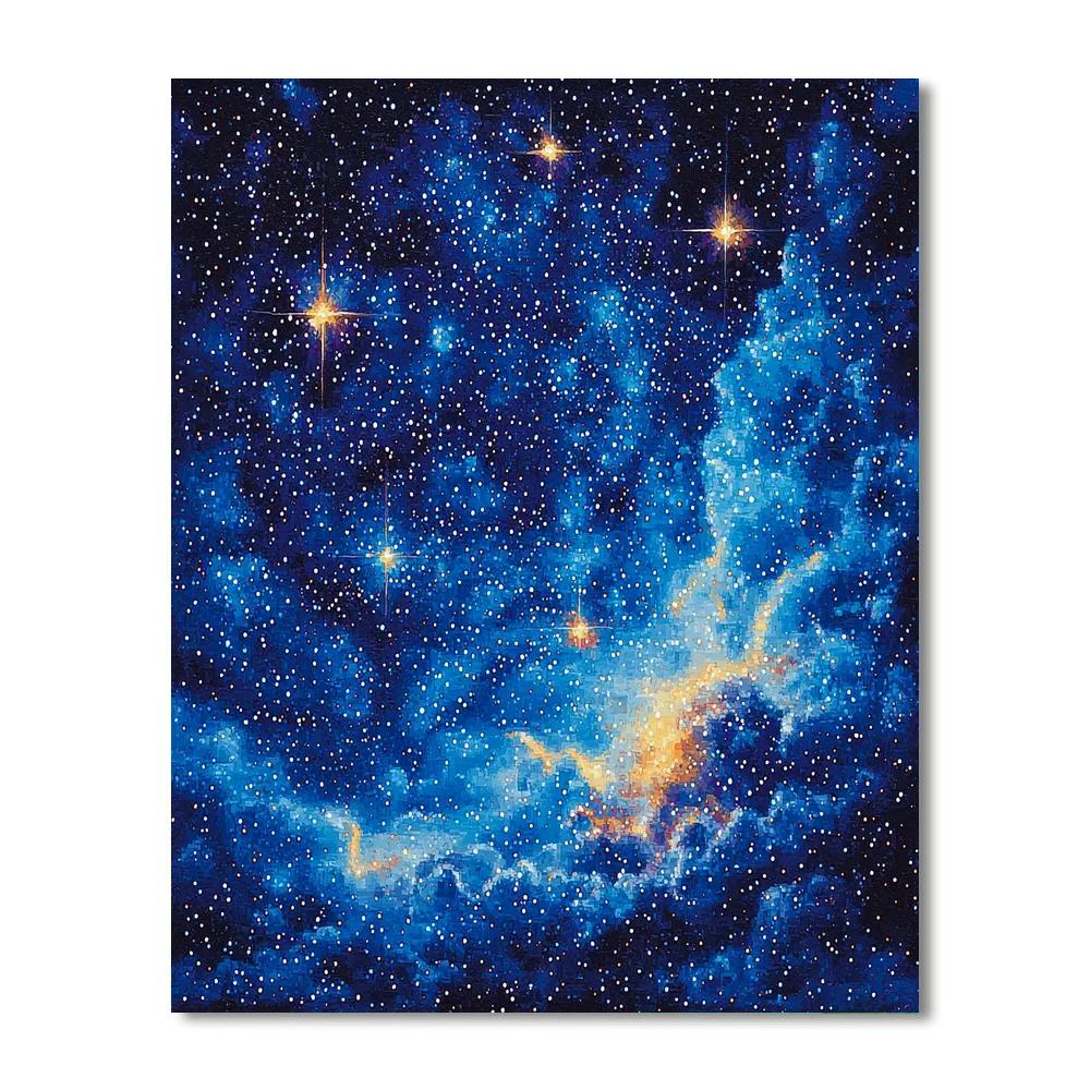 Georges Seurat Inspired Starry Night Harmony  Paint By Numbers Art