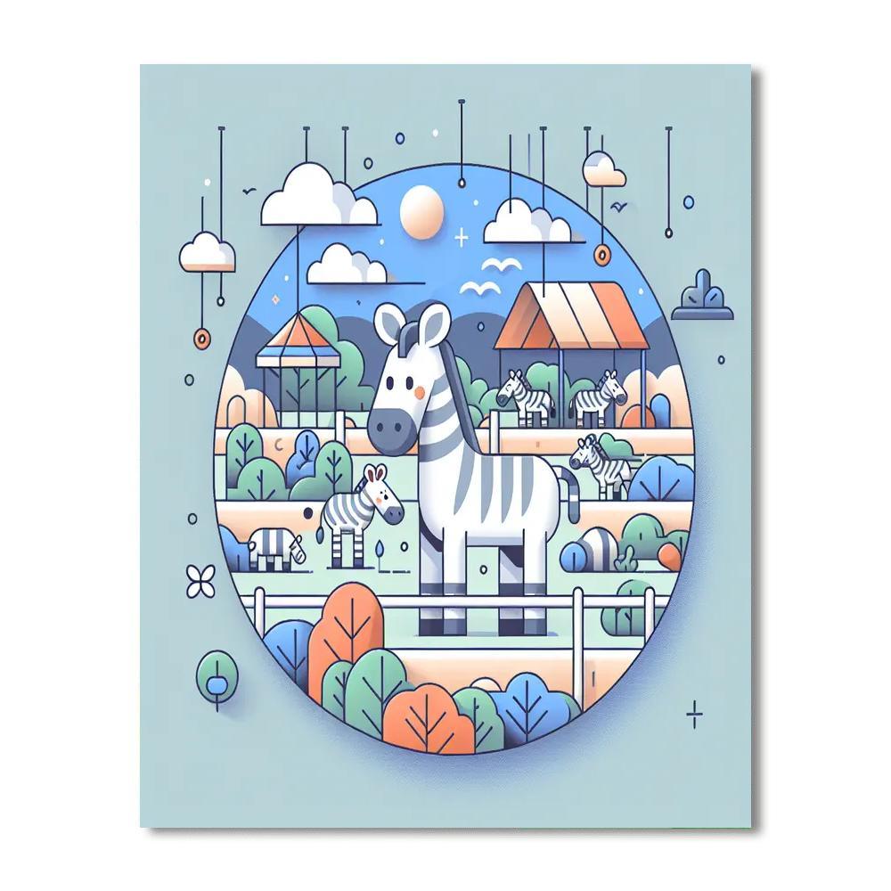 Zany Zebra Zoo Numbered Painting Kits