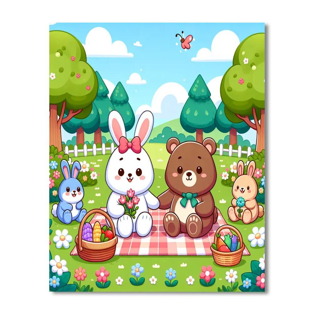 Charming Picnic With Friends Numbered Painting Kits