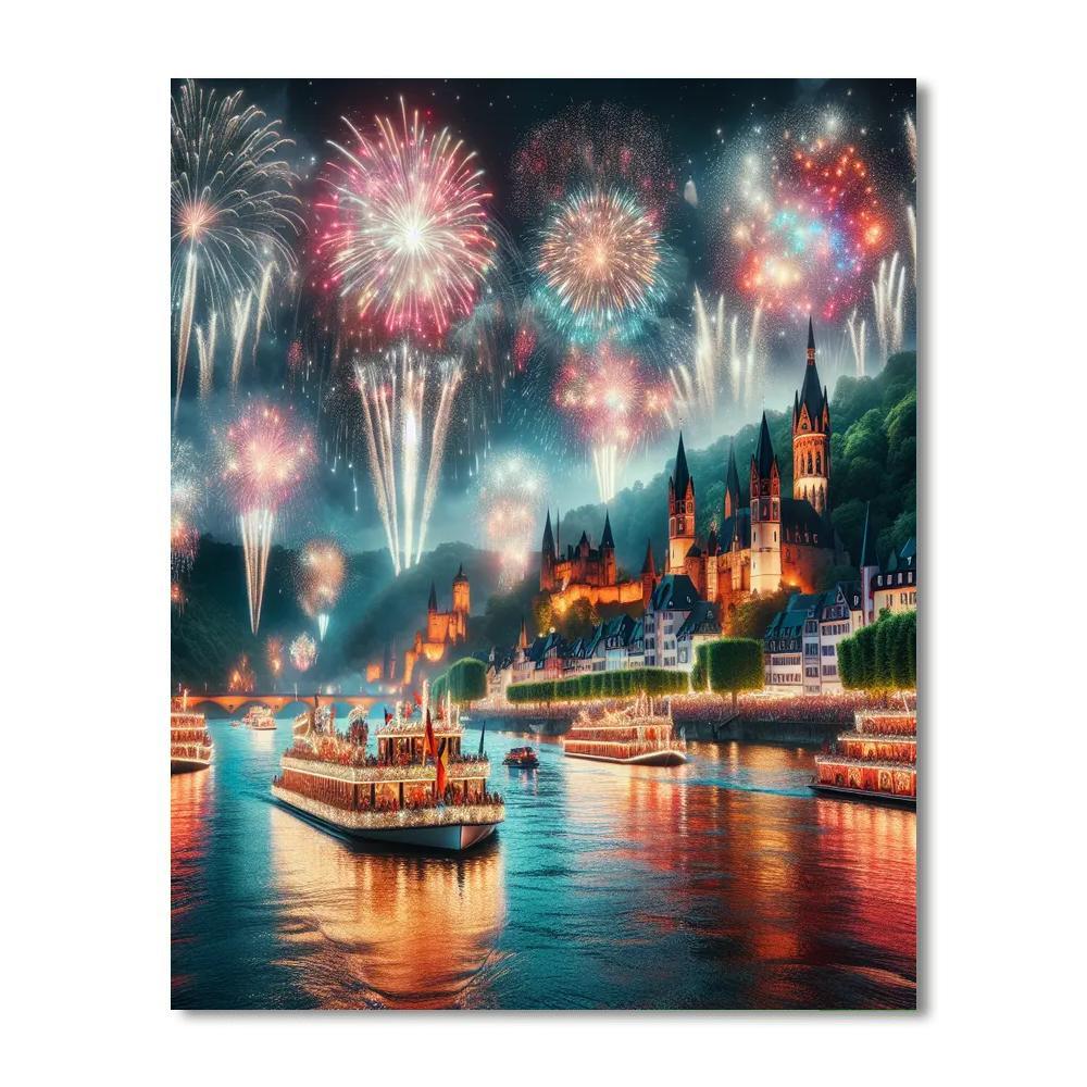 Rhine In Flames - Germany Number Painting