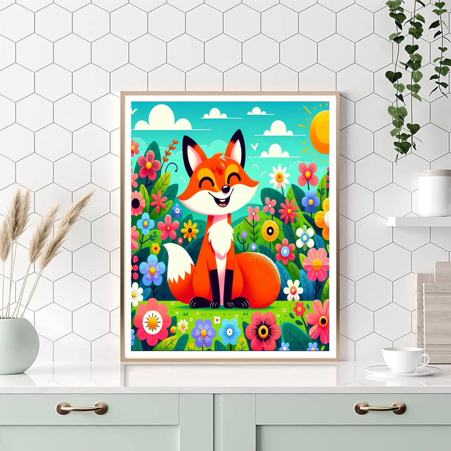 Friendly Fox In The Meadow Paint By Numbers Kits