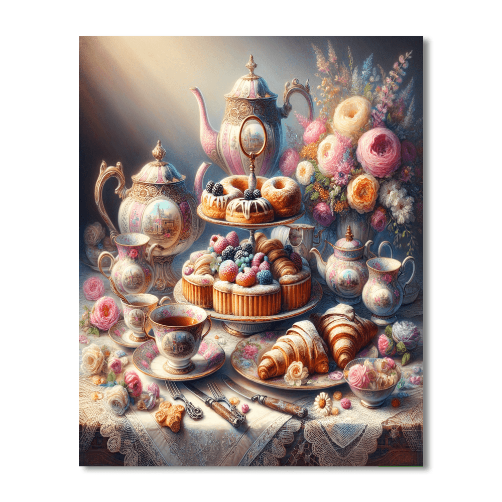 Victorian Tea Party Vignette Paint By Color