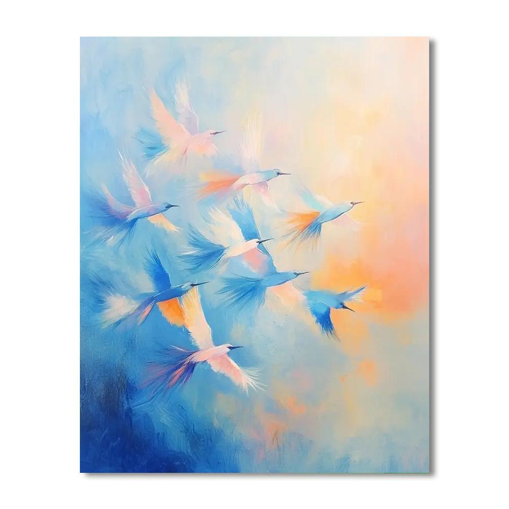 Leonardo Da Vinci Inspired Ethereal Bird's Ballet  DIY Paint By Numbers