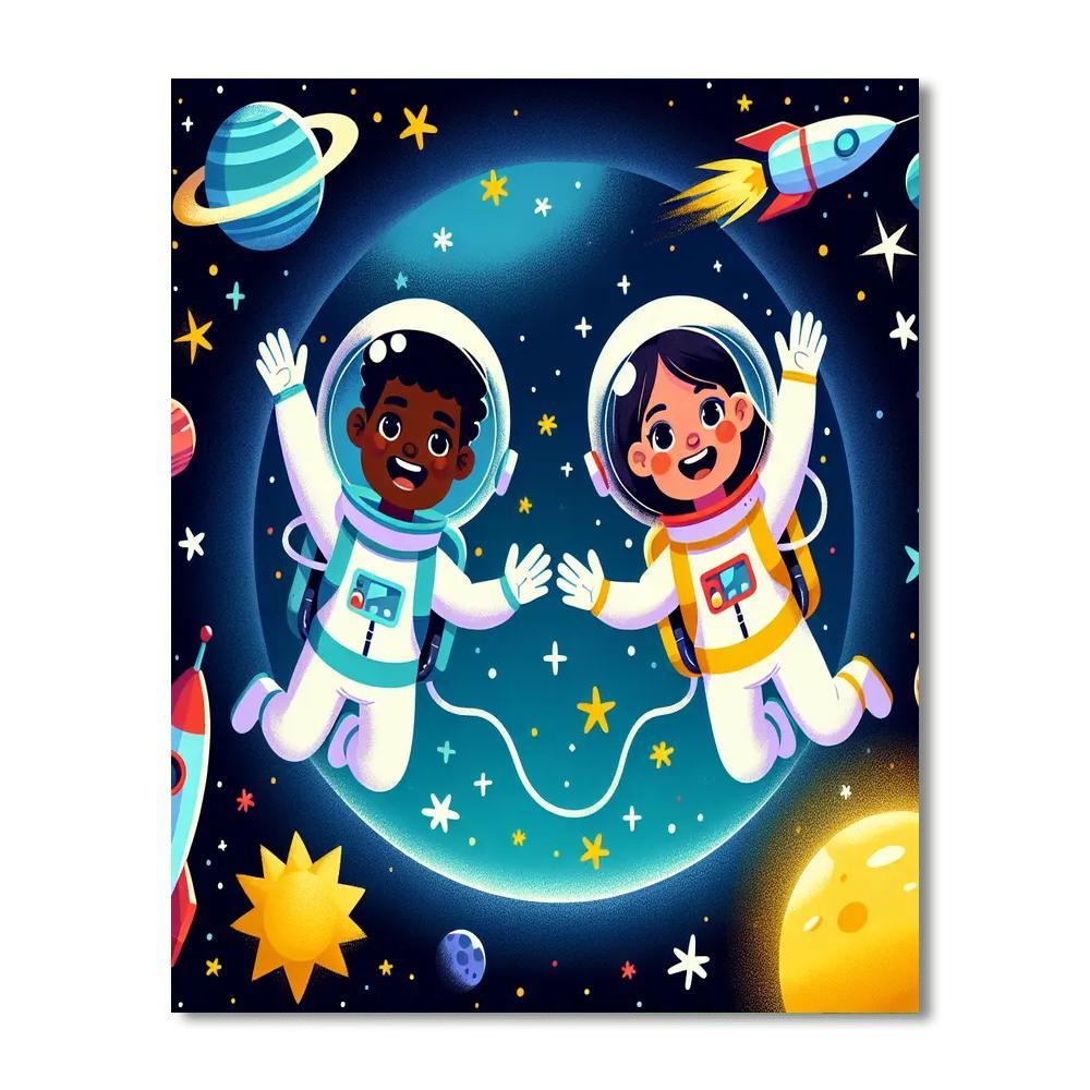 Joyful Space Exploration Paint By Numbers Kits