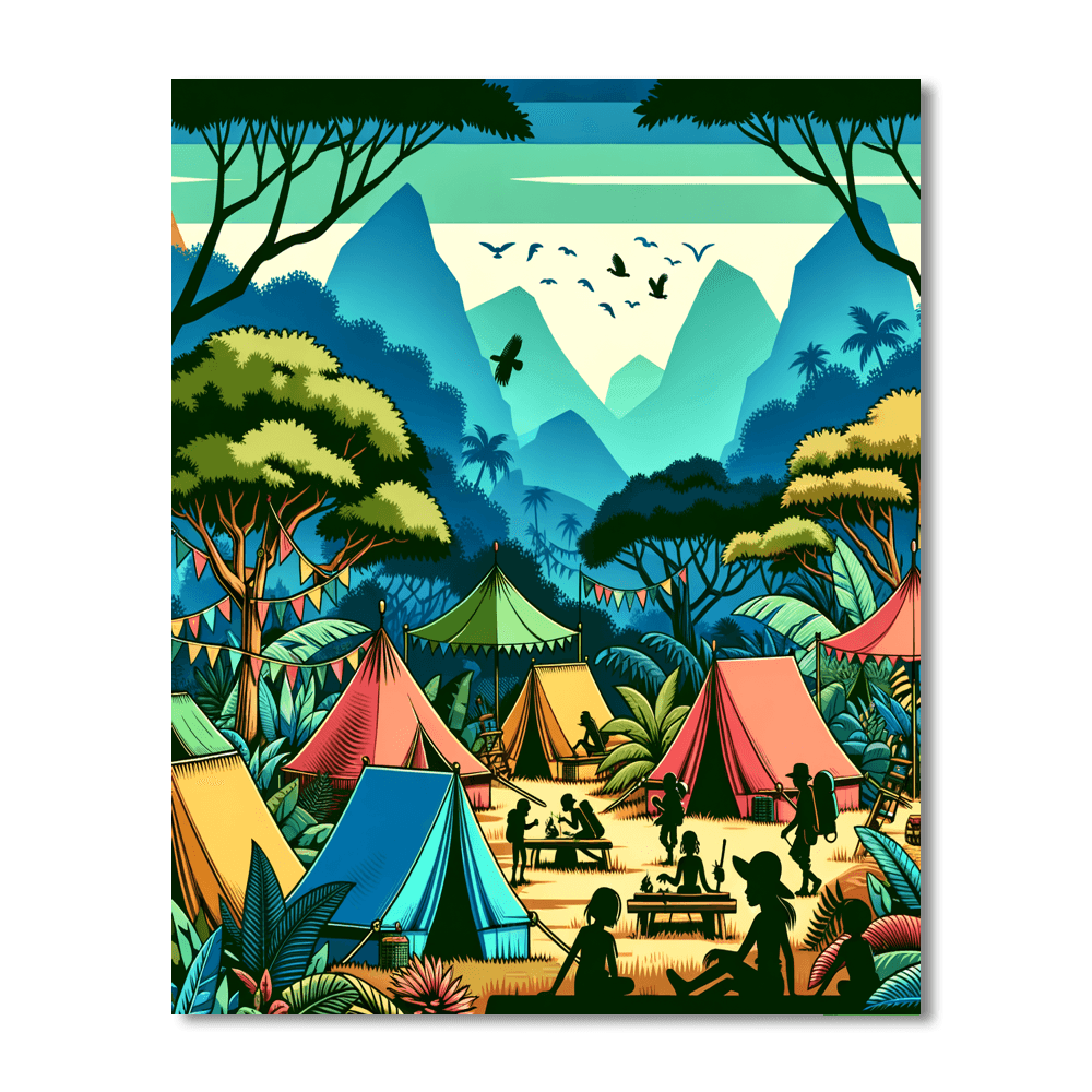 Explorer’s Jungle Camp Paint By Color
