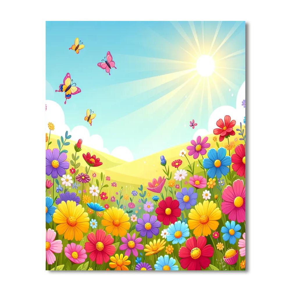 Wildflower Field Painting By Numbers Kit