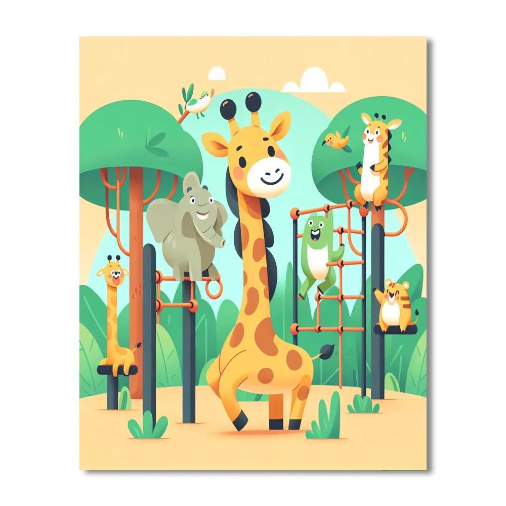 Giraffe's Jungle Gym Paint By Color
