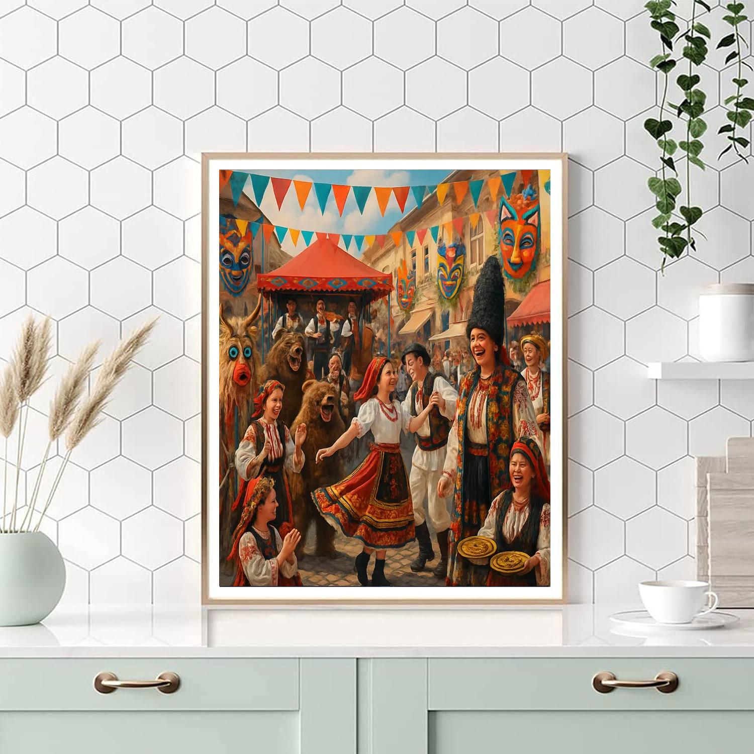 Carnival Of Blaj - Romania Painting Number Kit