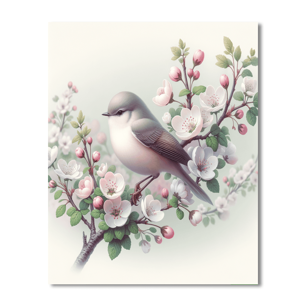 Delicate Bird On A Blossom Numbered Painting Kits