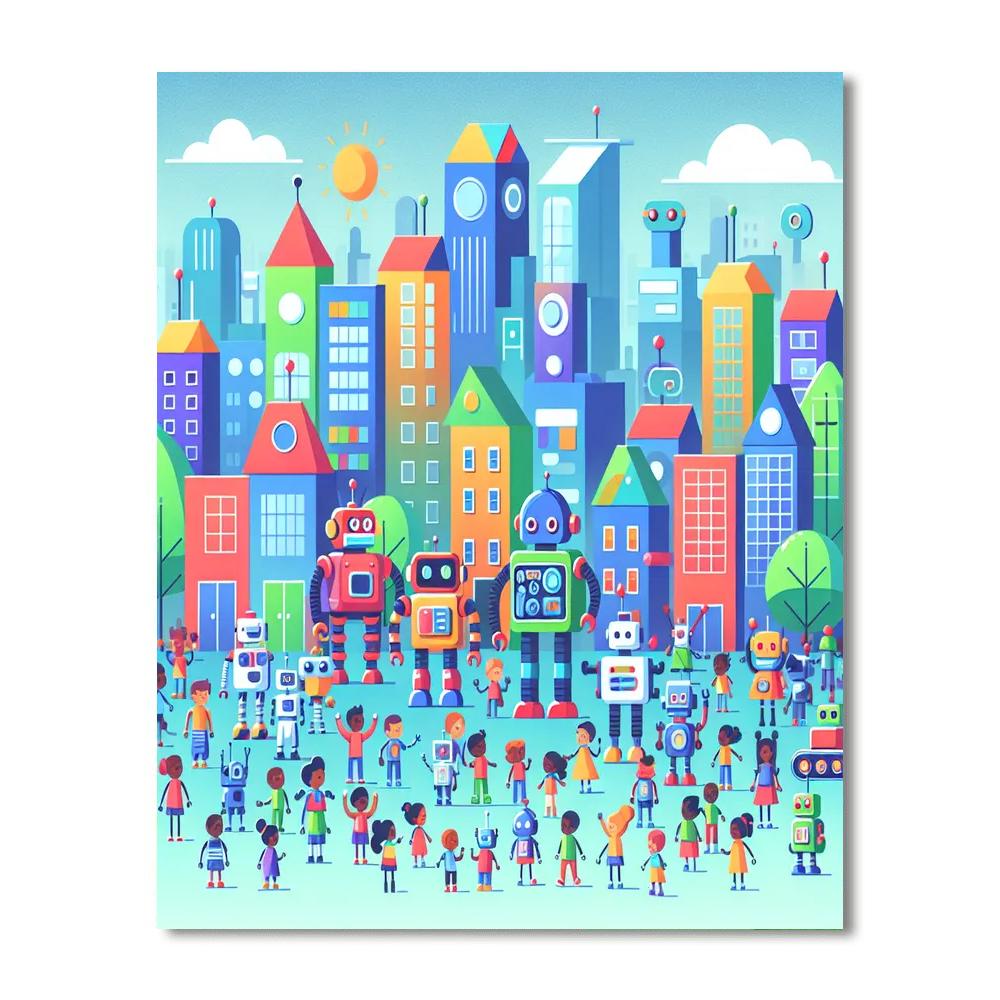 Robo City Number Painting