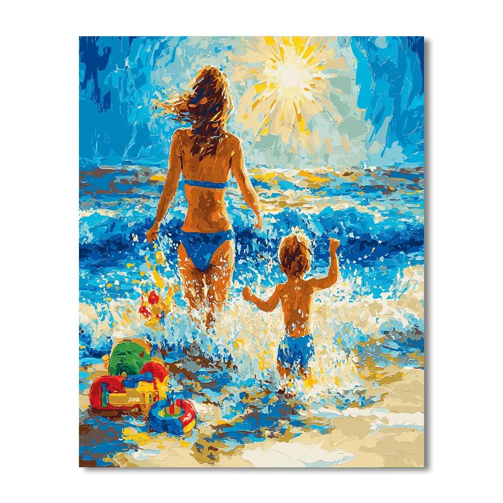 Mommy And Me At The Beach Paint By Color