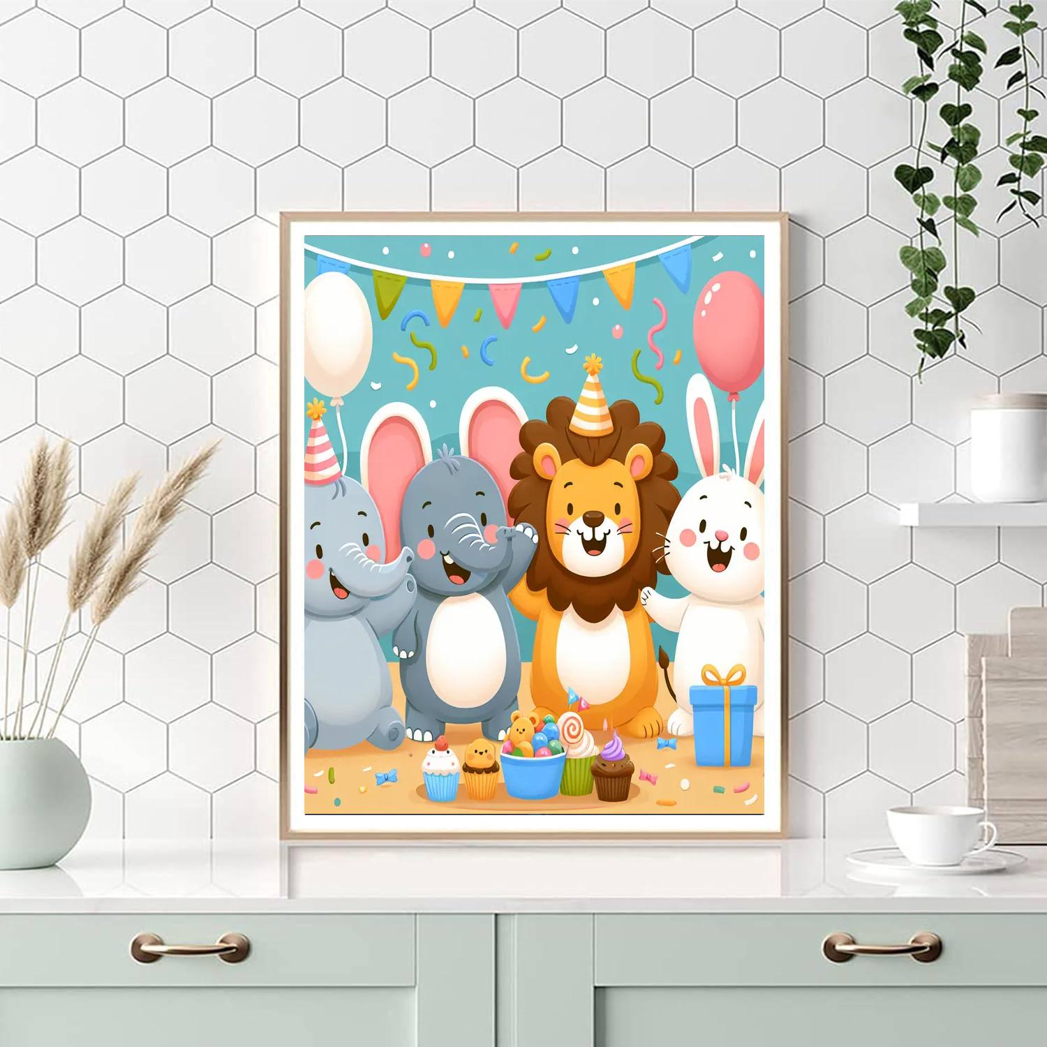 Animal Party Paint By Numbers Art