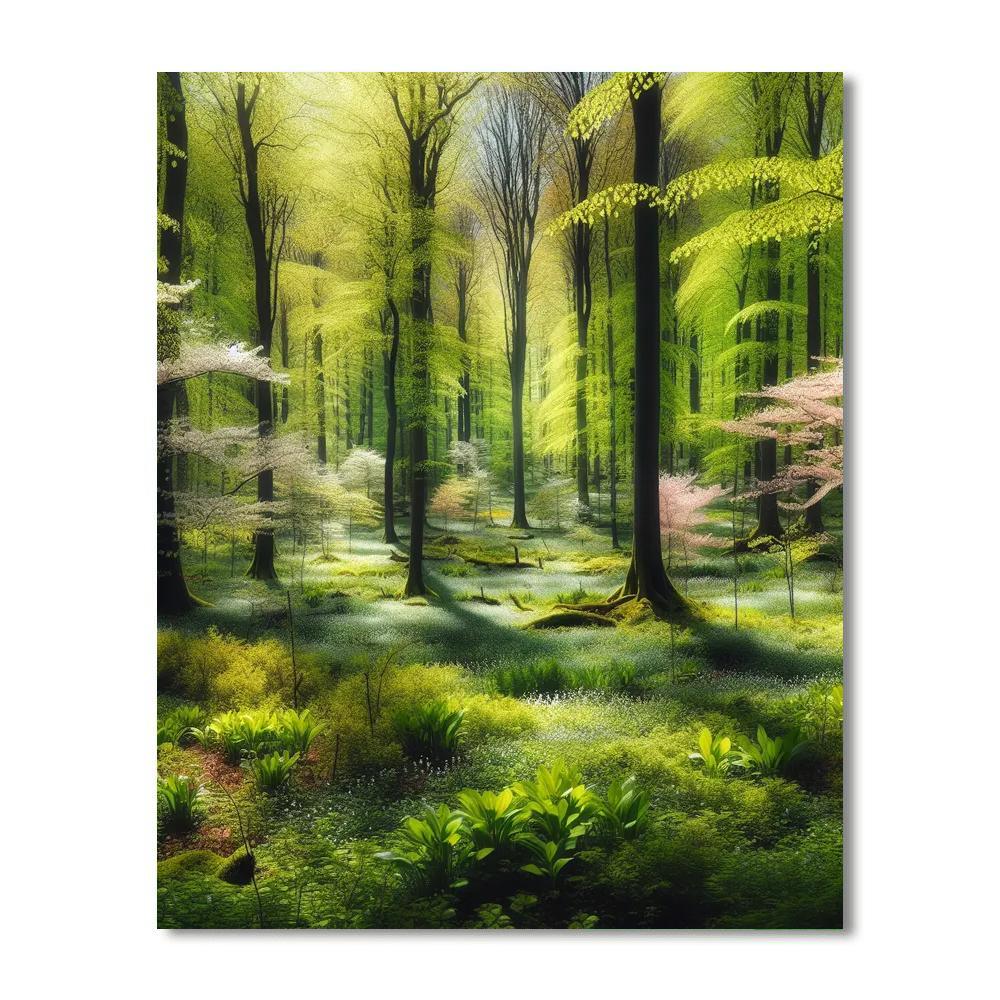 Enchanted Spring Forest Paint By Color