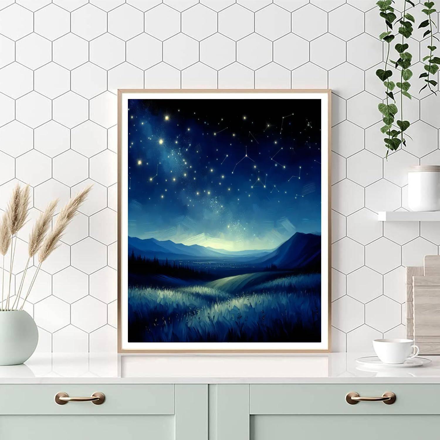Dreamy Stargazing Hillside Painting By Numbers Kit