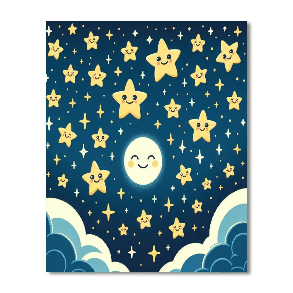 Bright Starry Night Paint By Numbers Art