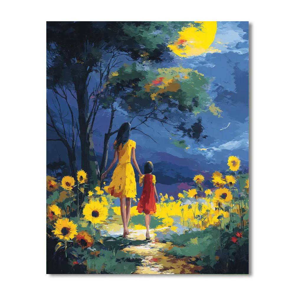 Strolling Through Sunflowers Paint By Color