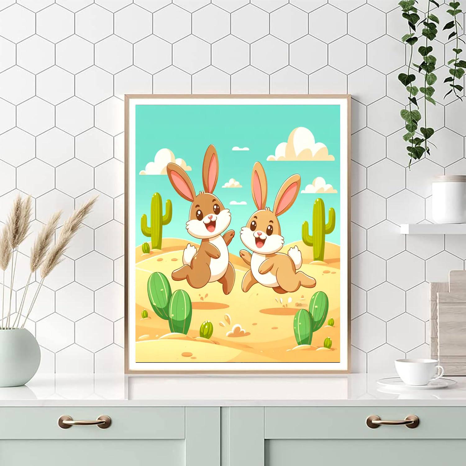 Jubilant Jackrabbits Paint By Numbers Art
