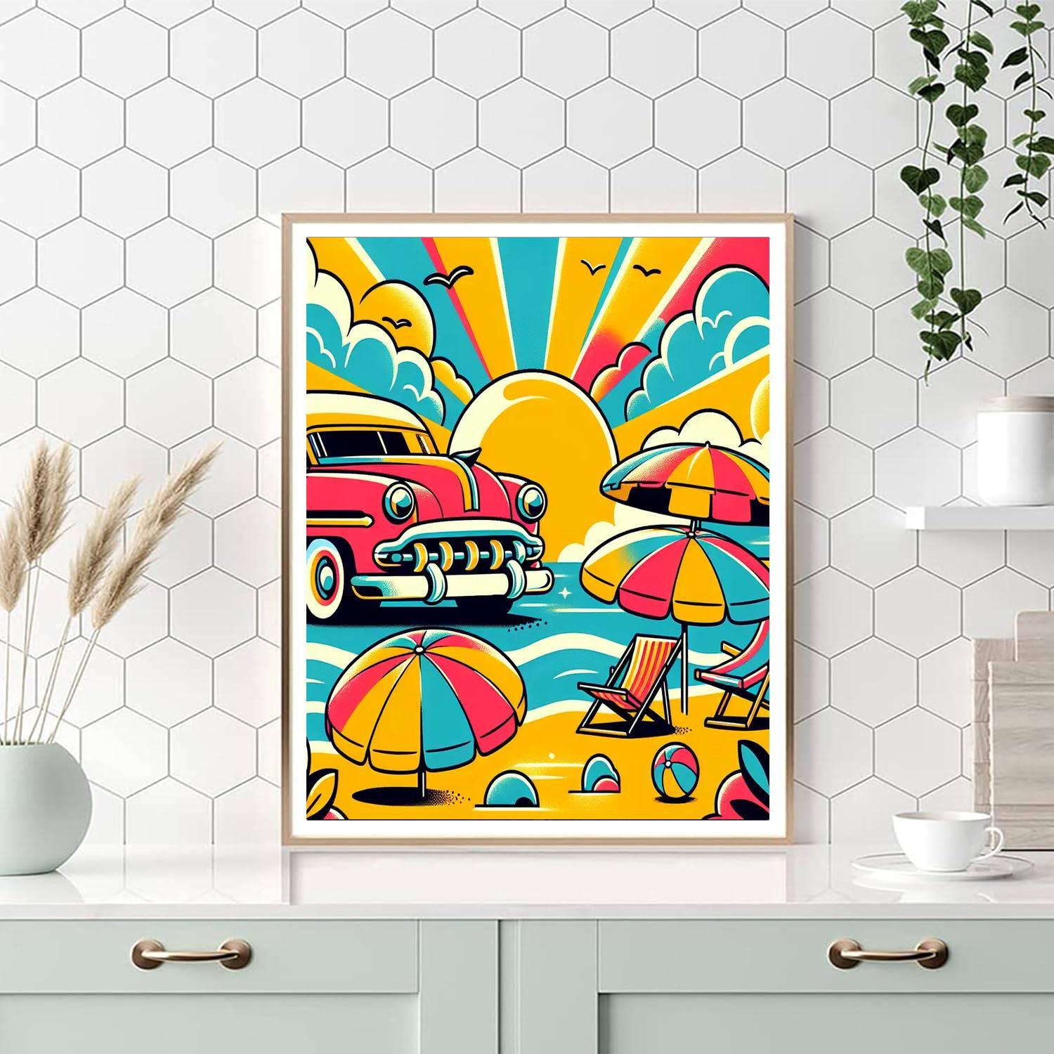 Retro Summer Adventure Paint By Color