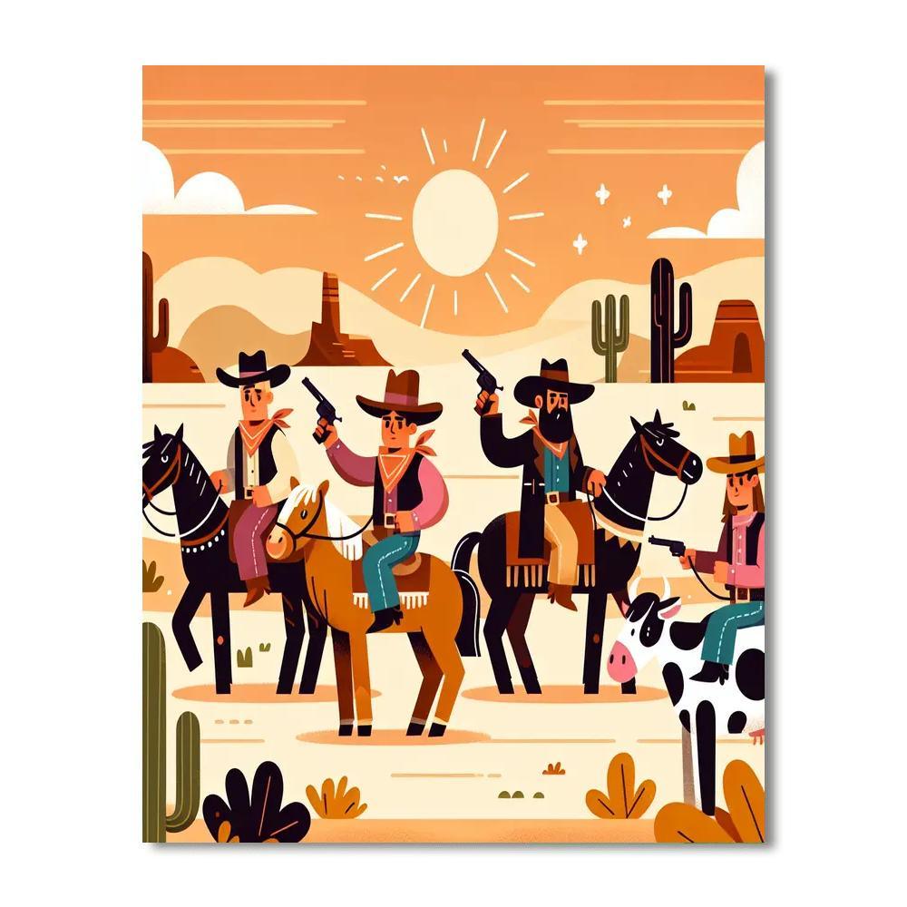 Wild West Rodeo Roundup Numbered Painting Kits