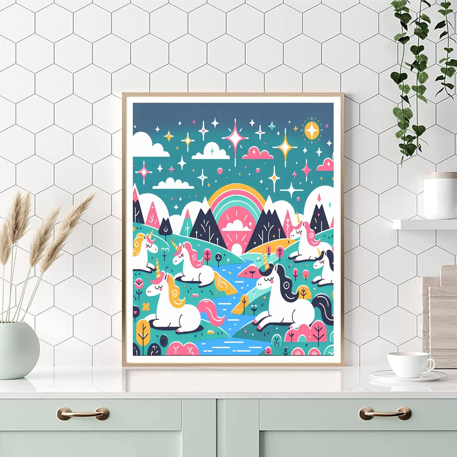 Whimsical Unicorn Land Numbered Painting Kits
