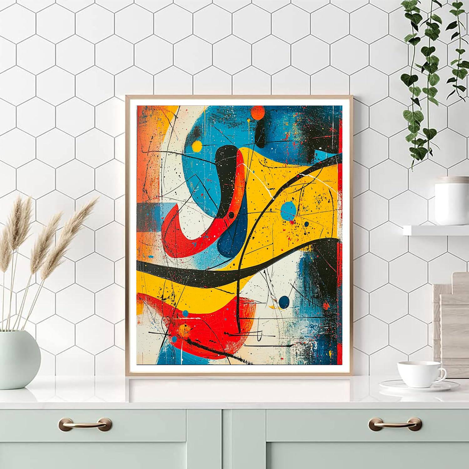 Joan Miró Inspired Surreal Vibrance  Paint By Numbers Art