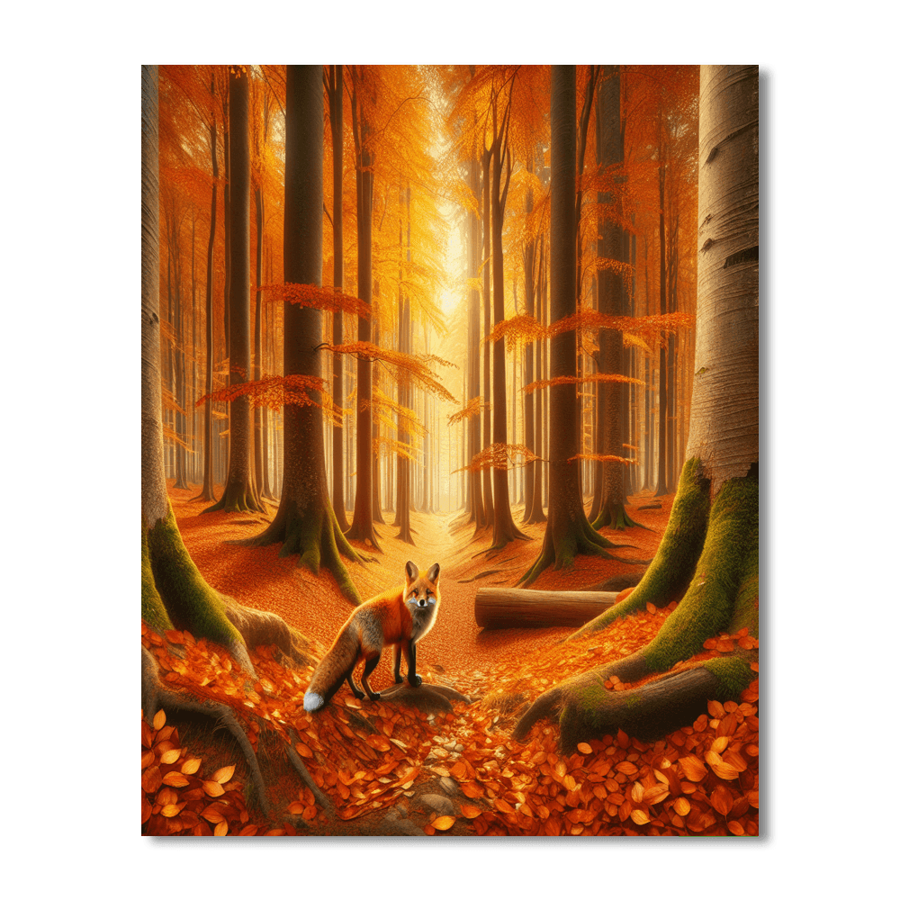 Fox In The Forest Painting Number Kit